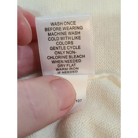 Croft And Barrow Cardigan Women's XL Cream Open Front Aztec Cozy Fall Winter NWT - Picture 5 of 5